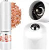A collage of images showing an electric pepper grinder with pink Himalayan salt. Podgląd zdjęcia produktu