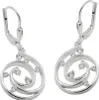 Paar Ohrringe Ohrhänger Brisur Spirale mit Zirkonia 32x13mm Produktbild-Vorschau 1