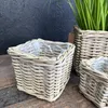 Rattan Pflanzkorb Set 3 Stück Natur – Übertopf / Blumentopf Produktbild-Vorschau 2