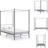 vidaXL Himmelbett Grau Metall 120x200 cm -  Betten & Produktbild-Vorschau 1