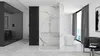 A modern bathroom with a shower enclosure, bathtub, and window view. Náhled obrázku produktu