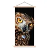 MuchoWow® Textilposter Eule - Schwarz - Gelb 60x120 cm mit Produktbild-Vorschau 1