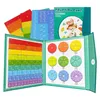 An open book-like case displaying a fraction learning game set with colorful fraction pieces and cards. Náhľad obrázku produktu