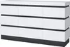 Sideboard Anrichte 161 cm weiß - anthrazit - CAMPANIA - Die Produktbild-Vorschau 1