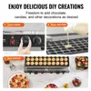 A collage showing the steps for making mini pancakes: cooking, pouring batter, and serving. It also displays the finished product with toppings. Náhľad obrázku produktu