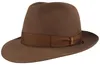 Borsalino edler Fedora Haarfilzhut mit mittelbreiter Krempe in braun