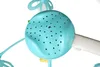A close-up view of a teal-colored baby mobile component with star-shaped perforations. Náhľad obrázku produktu