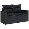 Design 8-tlg. Garten-Sofagarnitur mit Kissen Schwarz Poly Produktbild-Vorschau 8