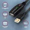 Axagon ADR-207 USB 2.0 A-M -> A-F aktives Produktbild-Vorschau 2