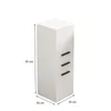 A white cabinet with three drawers, shown with dimensions indicated. Náhled obrázku produktu