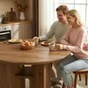 Tribesigns eettafel van massief hout, 100 cm. Landelijke Productafbeelding-voorbeeld 3