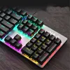 A close-up view of a gaming keyboard with RGB backlighting. Produktbild-Vorschau