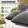2x Zugluftstopper Tür 90 cm Grau – Weicher Plüsch Produktbild-Vorschau 5