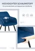A collage of images showing a blue velvet chair, highlighting its features. Náhľad obrázku produktu
