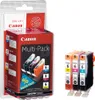A multi-pack of Canon ink cartridges is displayed in its packaging. Voir les images du produit