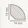 Viertelstableiste Fußleiste 14 x 14 x 2000 mm Weiß zum Produktbild-Vorschau 2