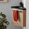 Gruppo lavabo angolare sospeso SKINO con rubinetto nero Anteprima dell’immagine prodotto 4