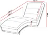 A diagram showing the dimensions of a chaise lounge. Náhľad obrázku produktu