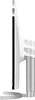 Side view of a white LG monitor on a white background, showing its adjustable stand. Produktbild-Vorschau
