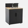Modulo cucina da esterno in acciaio e decorazione in legno Anteprima dell’immagine prodotto 1