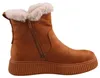 Der Stiefel ist in einem warmen Braunton gehalten und hat eine glatte Oberfläche mit sichtbaren Nähten. Man sieht den Stiefel von der rechten Seite mit der Sohle nach unten gestaltet. Náhľad obrázku produktu