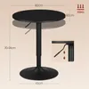 A black adjustable height bar table with dimensions indicated. Náhľad obrázku produktu