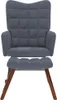 A dark gray velvet rocking chair with a matching ottoman and wooden legs, presented against a white background. Náhľad obrázku produktu