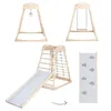 A collage of images showing different configurations and components of a wooden indoor play structure. Anteprima dell’immagine prodotto