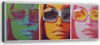 Leinwandbild buntes gesicht einer frau mit brille 150x50 cm Produktbild-Vorschau 1