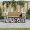 [Home] Gartenbank aus Gabionen 143x71x65,5 cm Kiefernholz Produktbild-Vorschau 1
