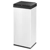 A white rectangular trash can with a black lid and a small red indicator light. Anteprima dell’immagine prodotto