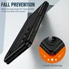 A black phone case is shown at an angle, highlighting its protective features. Produktbild-Vorschau