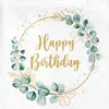 40 Stück Eukalyptus Happy Birthday Servietten 3-lagig 33x33 Produktbild-Vorschau 1