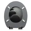 A toilet seat with a decorative insert of stones. Produktbild-Vorschau