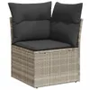 10-tlg. Garten-Sofagarnitur mit Kissen Hellgrau Poly Rattan Produktbild-Vorschau 9