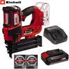 A collage of product images showing a cordless tacker, a charger, and a battery pack. Produktbild-Vorschau