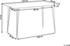 A line drawing of a rectangular dining table with dimensions indicated by lines and text. Náhled obrázku produktu