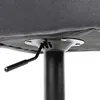 A close-up view of the underside of a dark gray bar stool, focusing on the height adjustment mechanism. Voir les images du produit