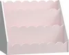 A three-tiered pink storage shelf with a scalloped edge design. Náhľad obrázku produktu