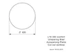 A technical drawing showing a circular cutout with dimensions and product information. Produktbild-Vorschau