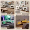 Meuble TV LEADZM avec éclairage RGB, double porte en verre, Voir les images du produit 6