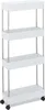 A white four-tier rolling cart with silver metal poles. Produktbild-Vorschau