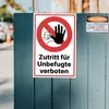 Zutritt für Unbefugte verboten 20cmx30cm mit Klebepads Produktbild-Vorschau 3