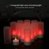 A group of LED tea lights with frosted cups, some lit with red light, and a single unlit tea light in the foreground. Náhled obrázku produktu