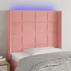 The Living Store LED Kopfteil Rosa 83x16x118/128 cm Samt Produktbild-Vorschau 1