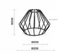A black metal wire lampshade with dimensions indicated. Produktbild-Vorschau