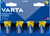 A 4-pack of VARTA Longlife Power C batteries in their retail packaging. Voir les images du produit