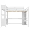 Hochbett mit Lattenrost, Trittleiter, Regal, Kleiderschrank Produktbild-Vorschau 9