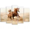 5-teiliges leinwandbild pferdegalopp natur 100x70 cm Feeby Produktbild-Vorschau 2