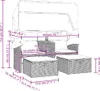 vidaXL Gartensofa 2-Sitzer mit Dach und Hockern Schwarz Produktbild-Vorschau 8